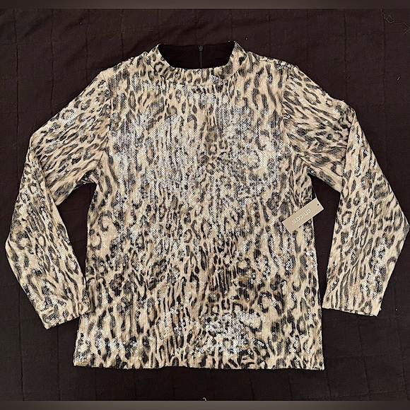 Chico’s Cheetah-Print Sequin Top - Picture 3 of 12